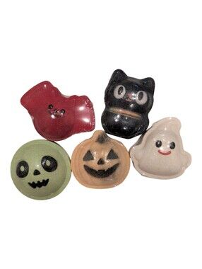 Halloween Cat, Ghost & Pumpkin Bath Bomb Set - Black, White, Orange